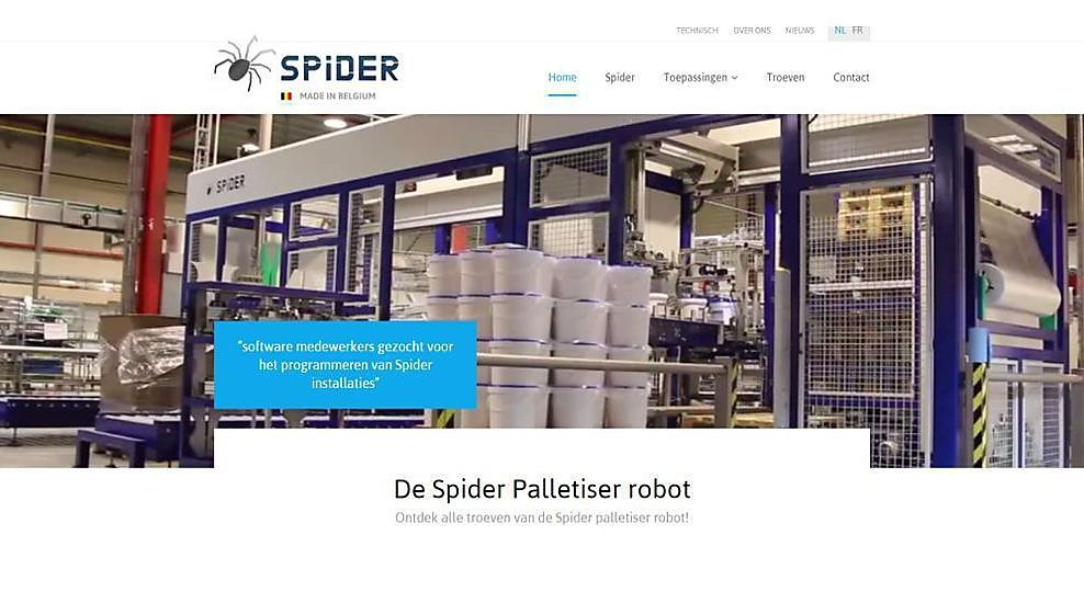 Nieuwe website Spider palletisers