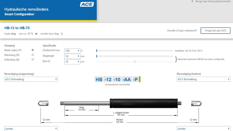 Onlinetool voor olieremmen en hydraulische remcilinders